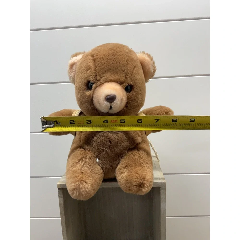 Vintage 1986 Cobbie Cuddlers Brown Teddy Bear Plush with Corduroy Backpack 8.5in